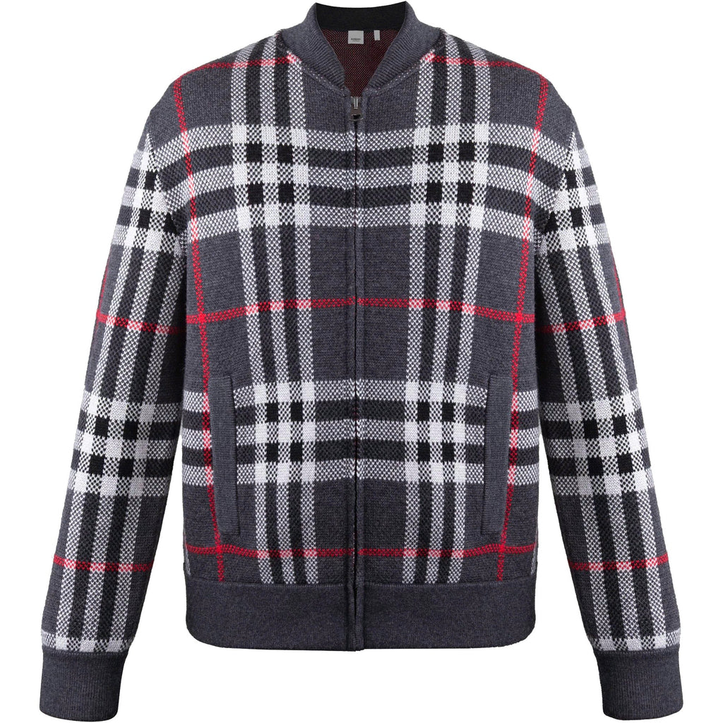 Burberry Morland Dark Charcoal Knit Bomber