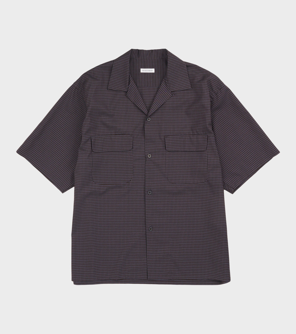 Summer Wool SS Shirt Brown Plaid