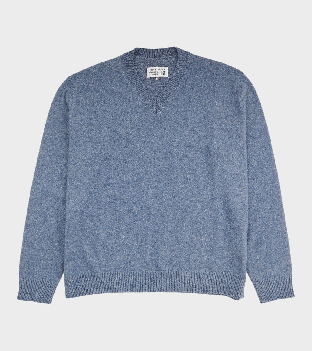 Pile Knit Sweater Blue