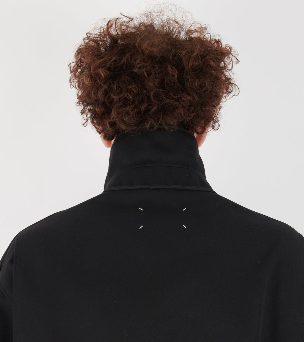 Reversible Checked Coat Black