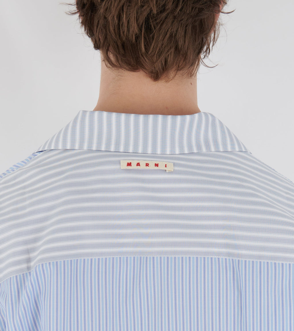 Striped Poplin S/S Shirt Light Blue