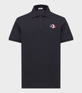 Logo Patch Cotton Pique Polo Shirt Navy