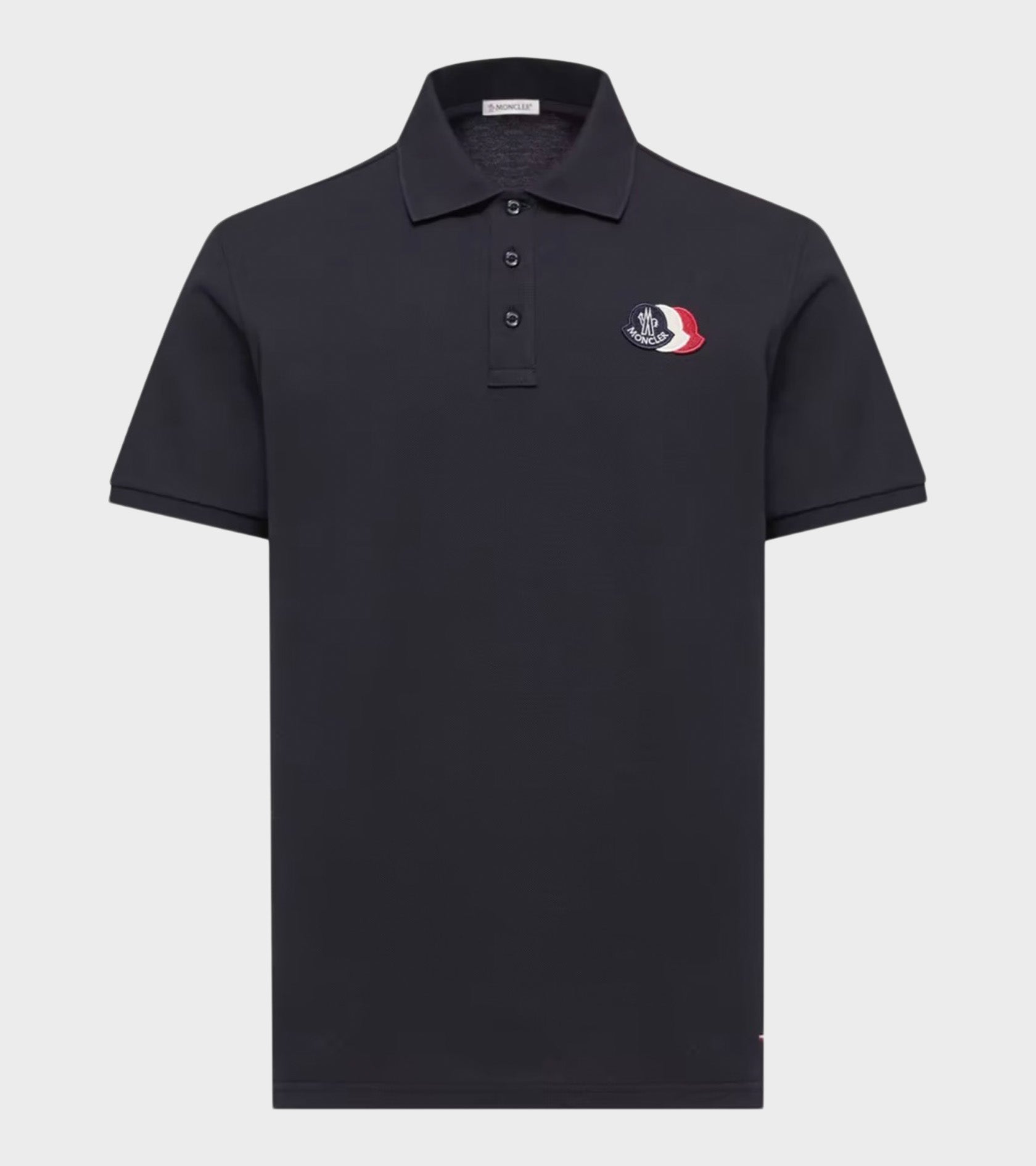 Logo Patch Cotton Pique Polo Shirt Navy