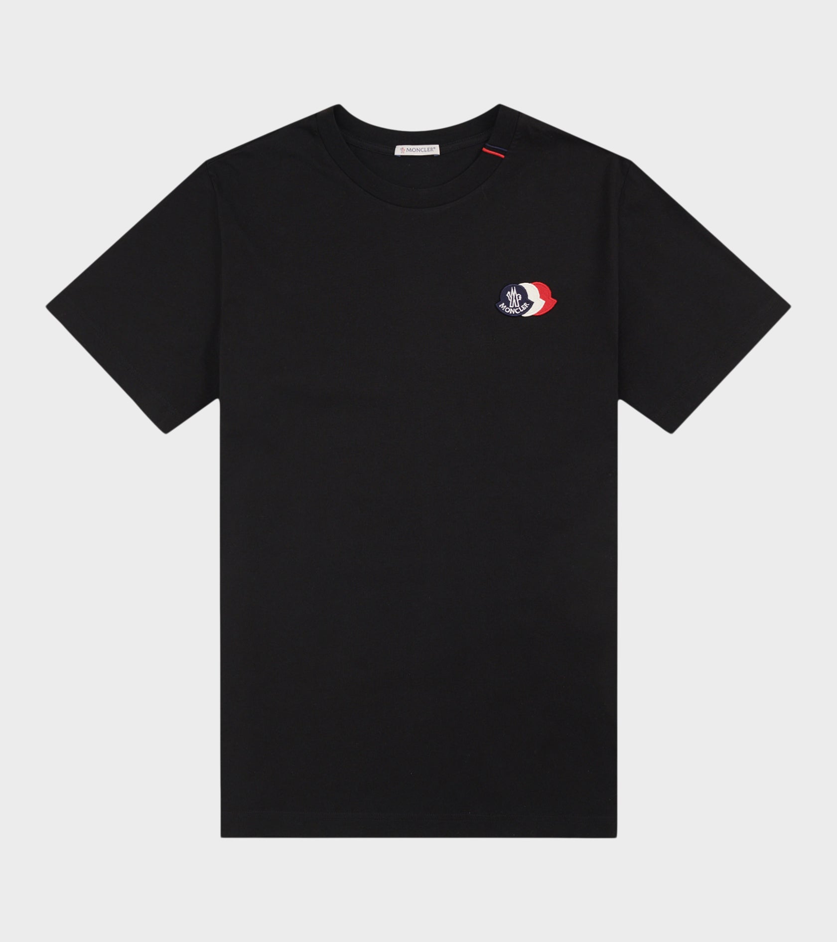 Embroidered Tricolor Logo Cotton T-shirt Black