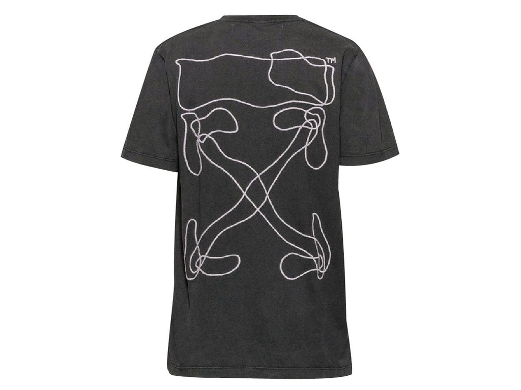 OFF-WHITE ABSTRACT ARROWS EMBROIDERED T-SHIRT BLACK
