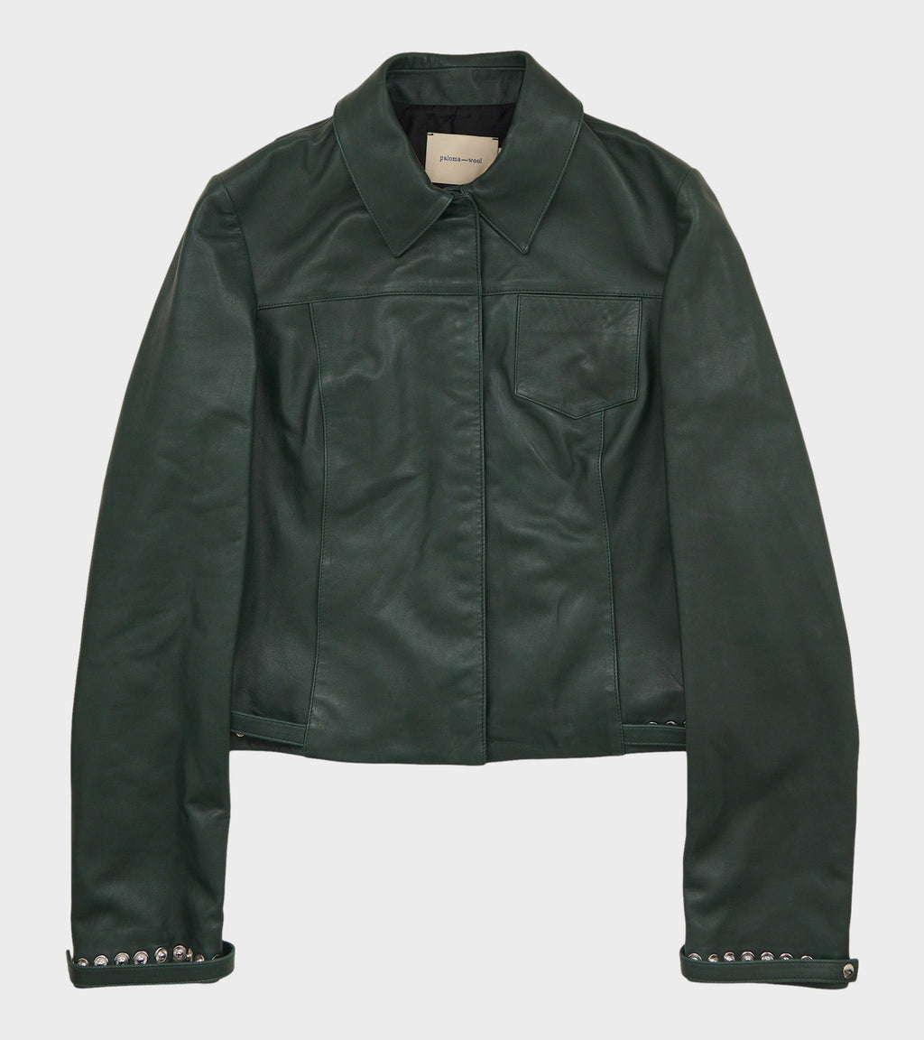 Octavia Leather Jacket Dark Green