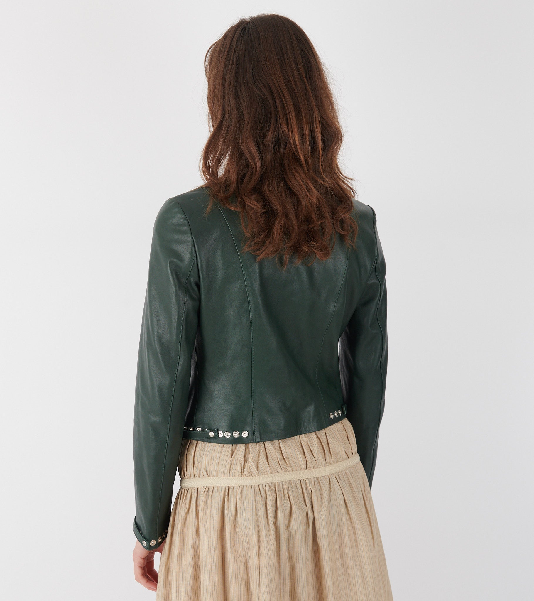 Octavia Leather Jacket Dark Green