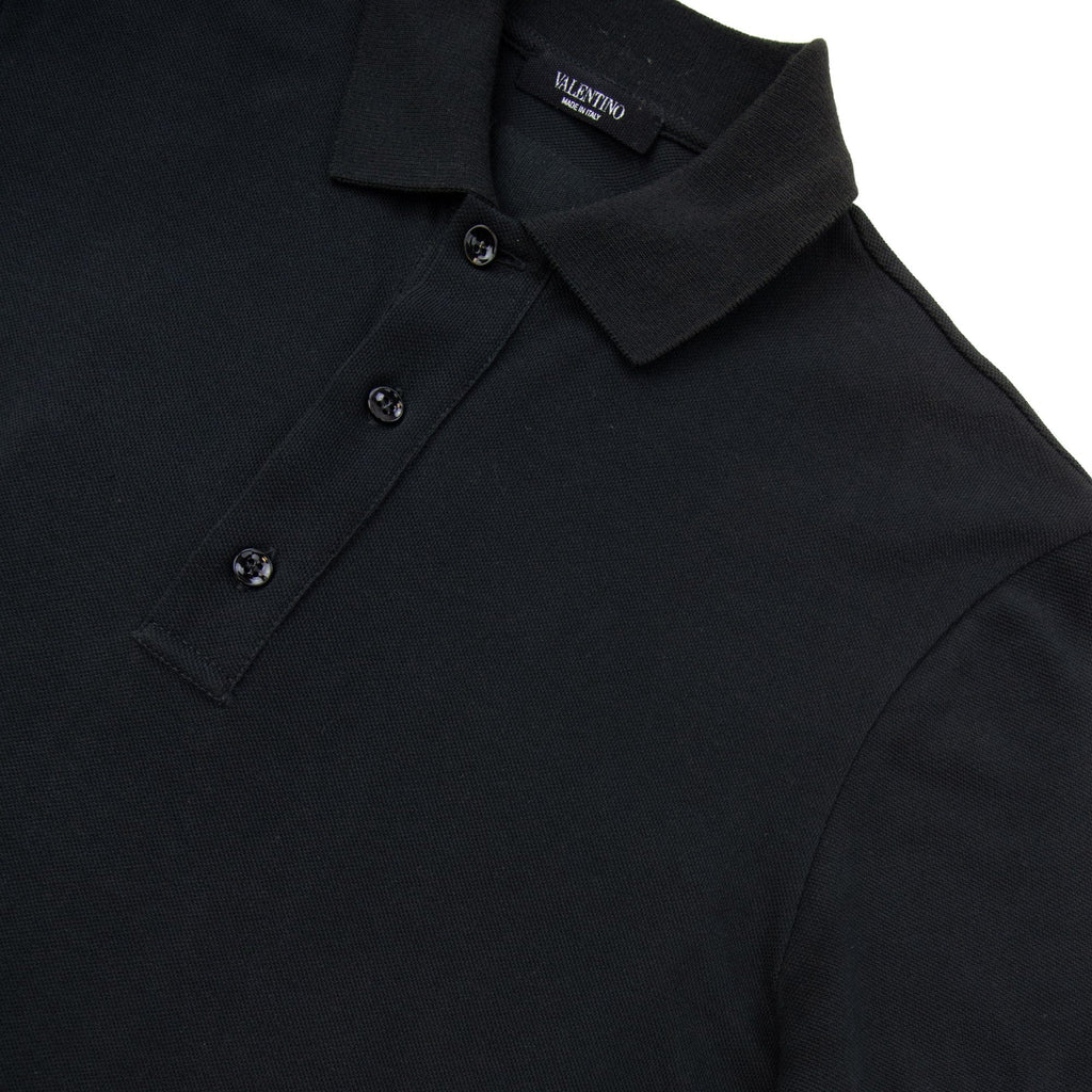 Pre-Loved Rock Stud Polo Shirt Black Small