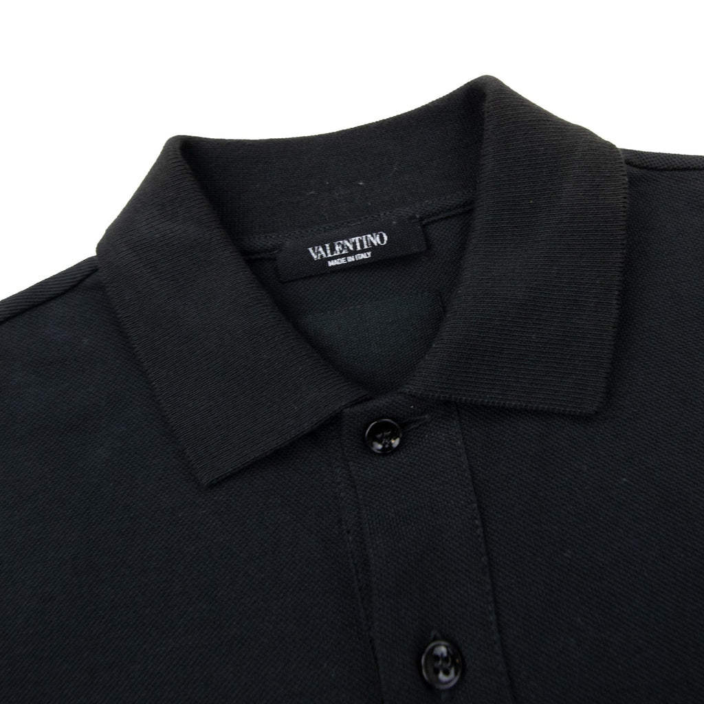 Pre-Loved Rock Stud Polo Shirt Black Small