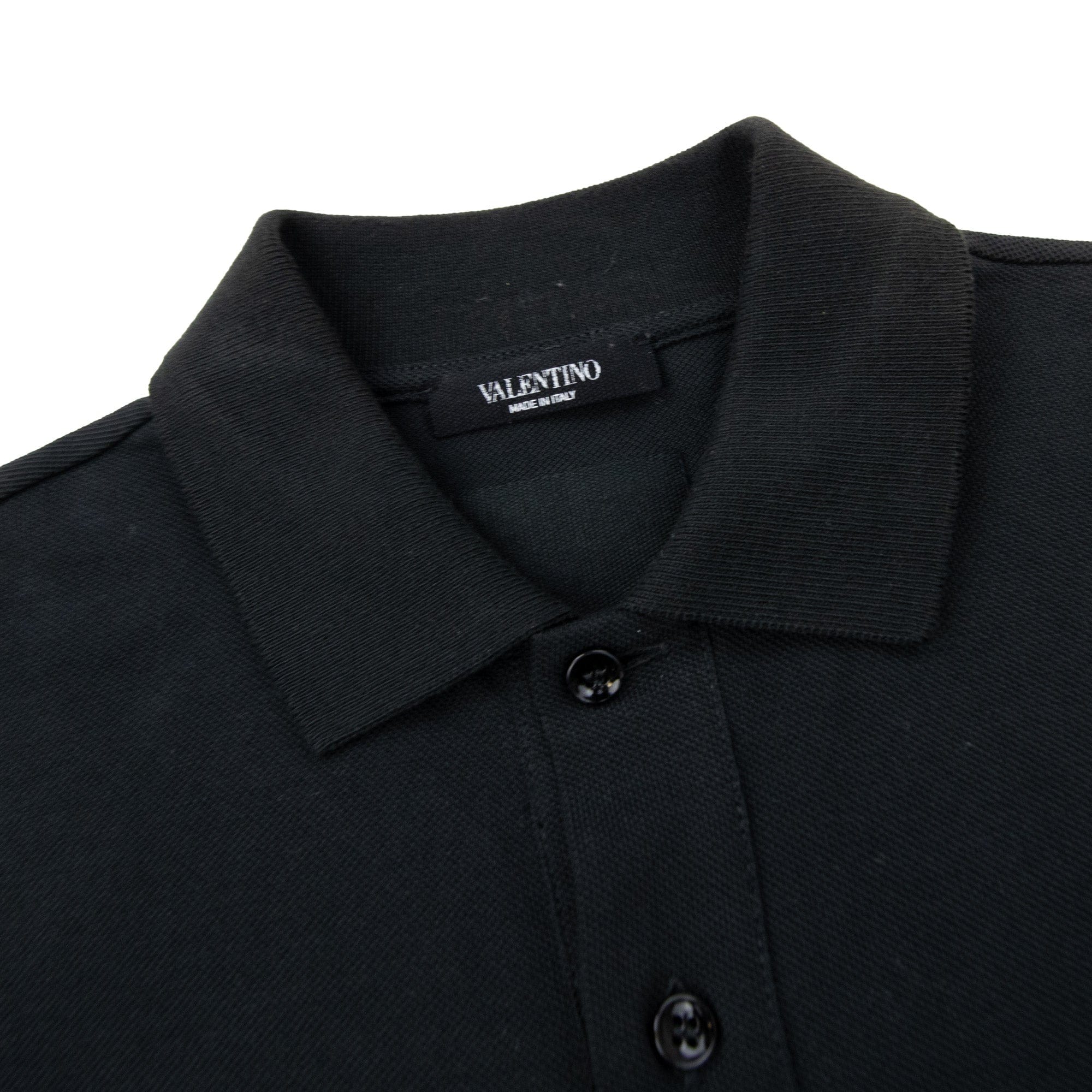 Pre-Loved Rock Stud Polo Shirt Black Small