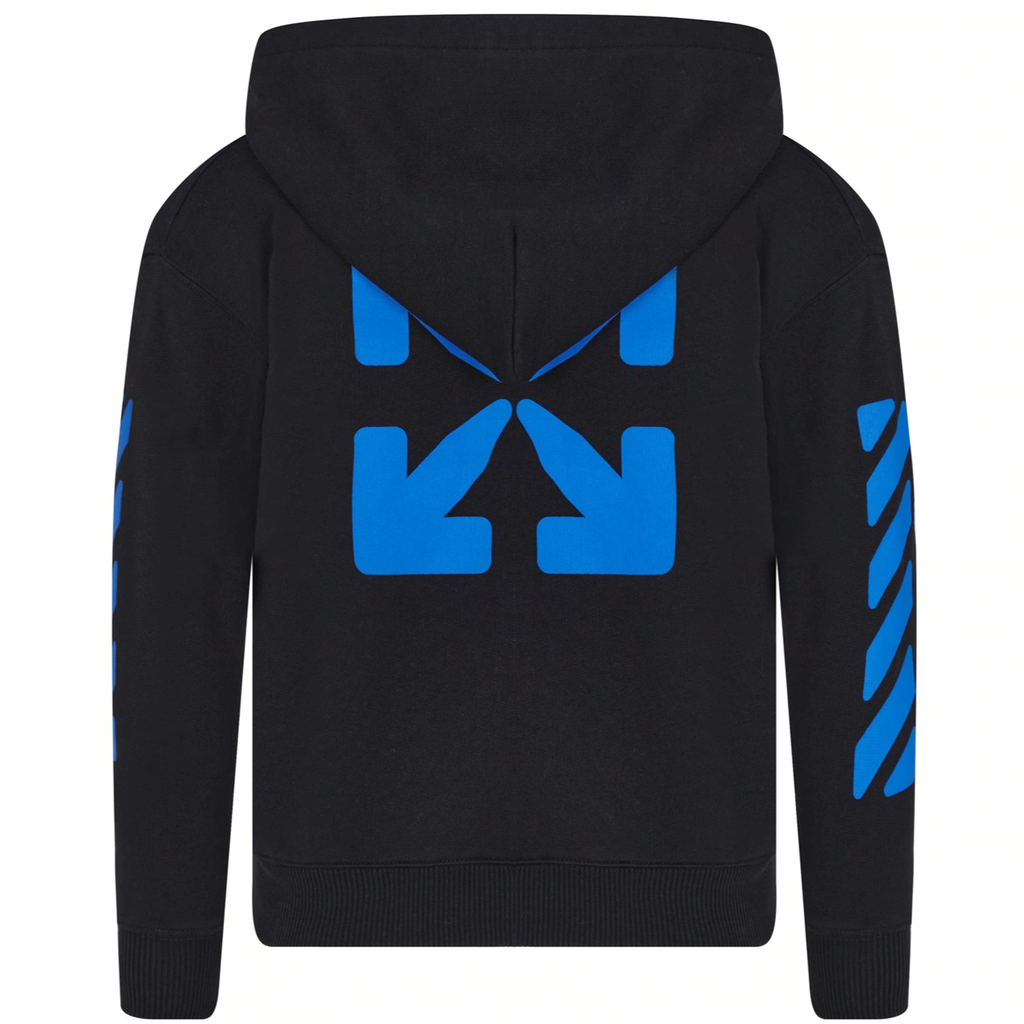 Kids Off-White Logo Printed Zipped Hoodie