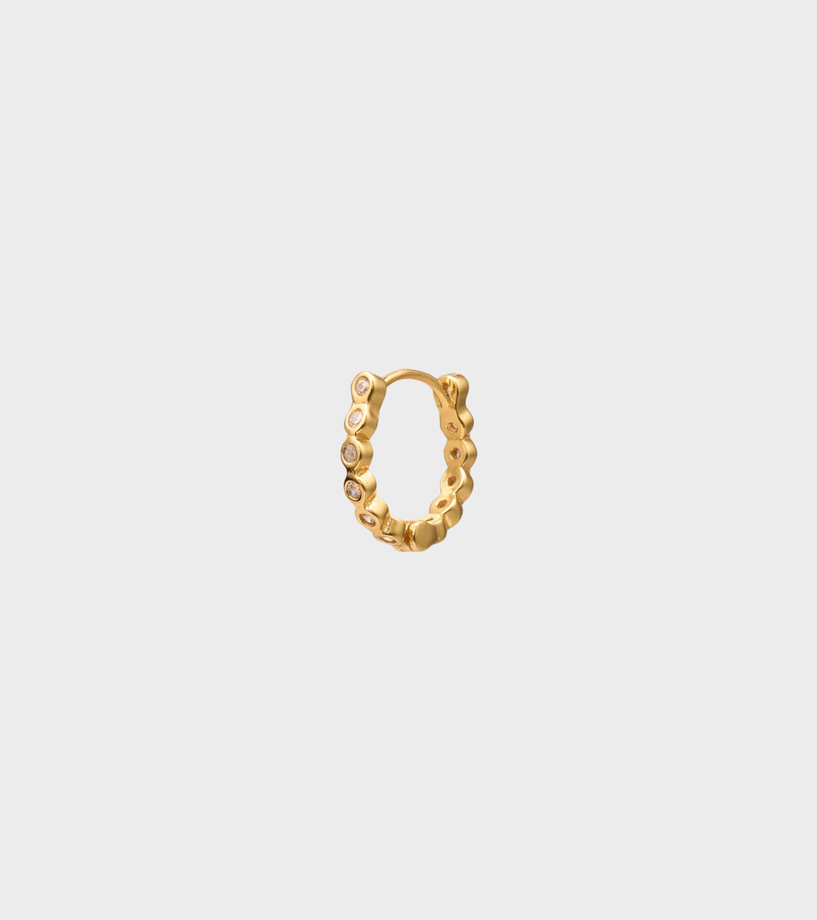 Zircon Hinge Hoop Gold