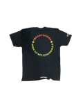 CHROME HEARTS MULTI COLOR HORSE SHOE FLORAL CROSS T-SHIRT BLACK