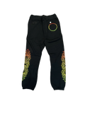 CHROME HEARTS MULTI COLOR HORSE SHOE FLORAL SWEATPANTS BLACK