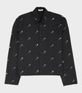 Poplin Shirt Mini Black Flowers