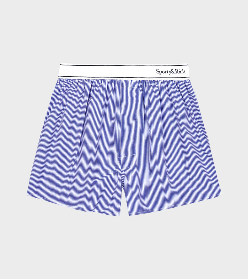 Serif Logo Boxer Blue Striped