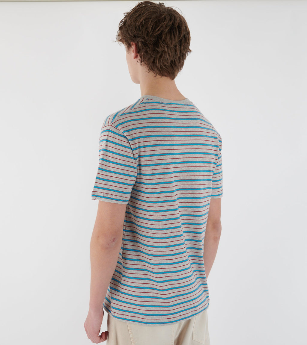 Franz Striped Pocket Tee Grey