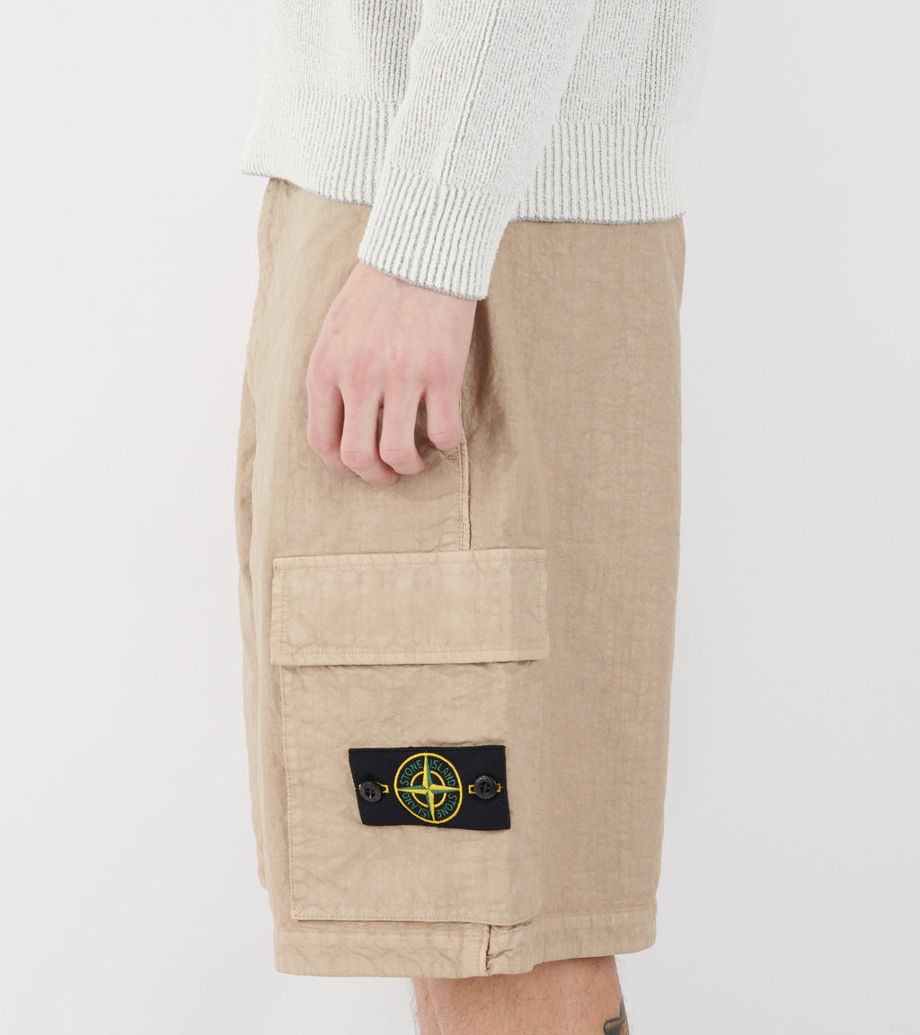Loose Wide Leg Bermuda Shorts Beige
