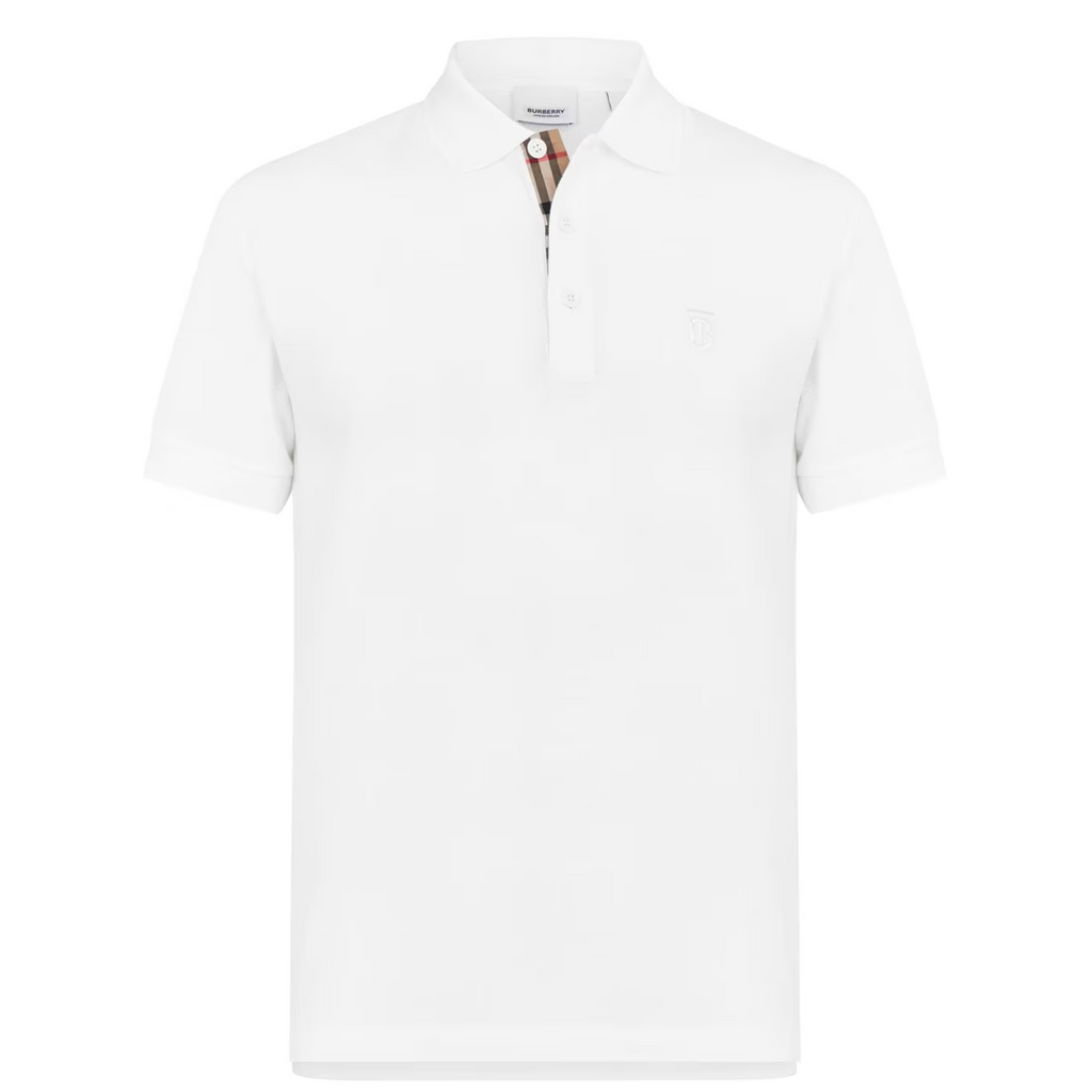 Burberry White Eddie Logo Polo