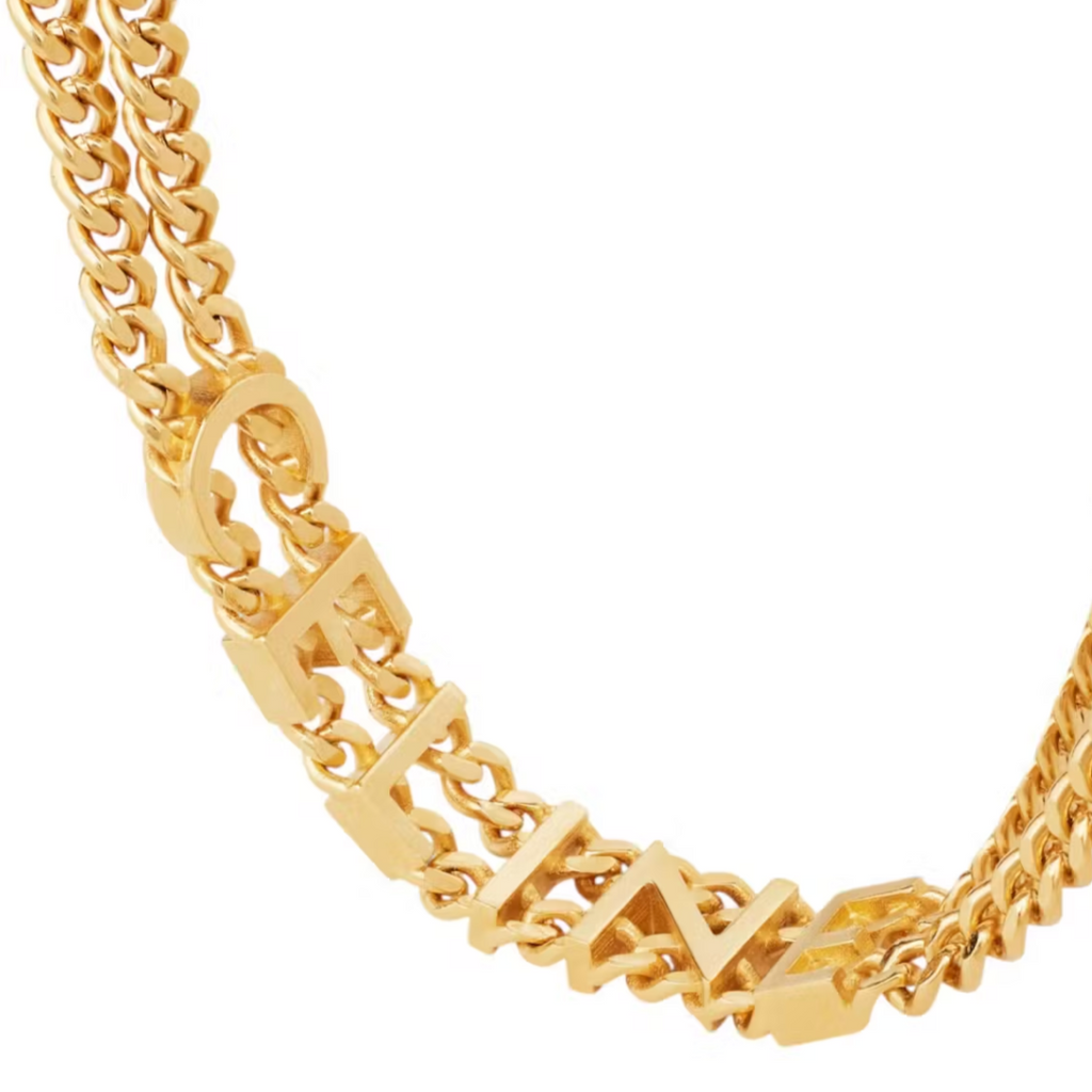 Celine Gold Finish Gourmette Necklace