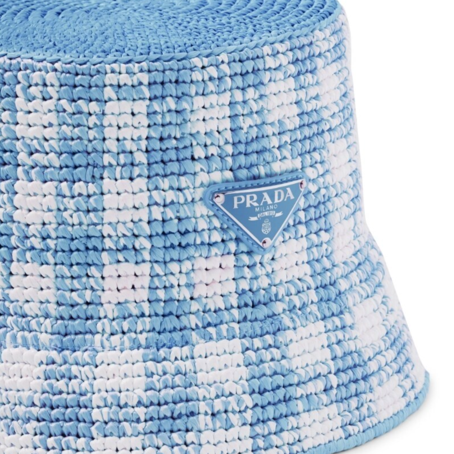 Womens Prada Raffia Bucket Hat