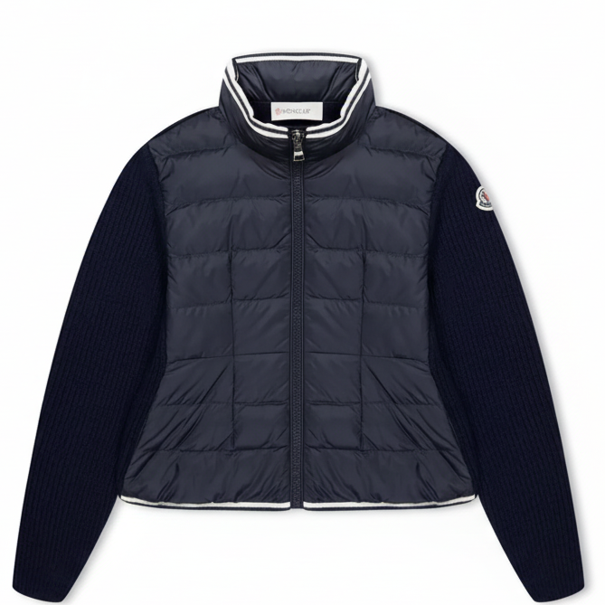 Girls Moncler Padded Wool Jacket