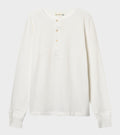 206 Men's Loopwheeled Henley Shirt White