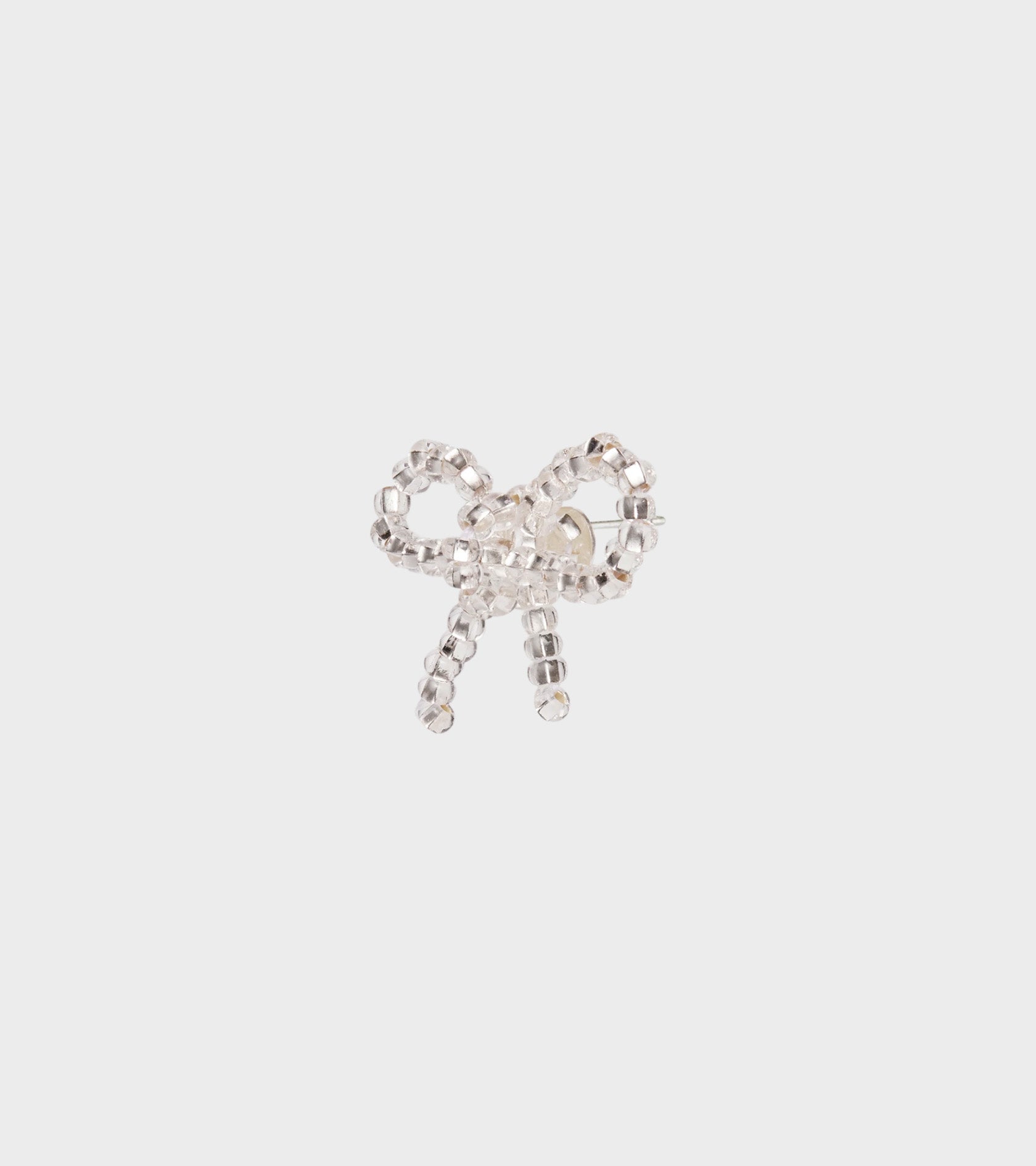 Mini Bow Ear Stick Silver