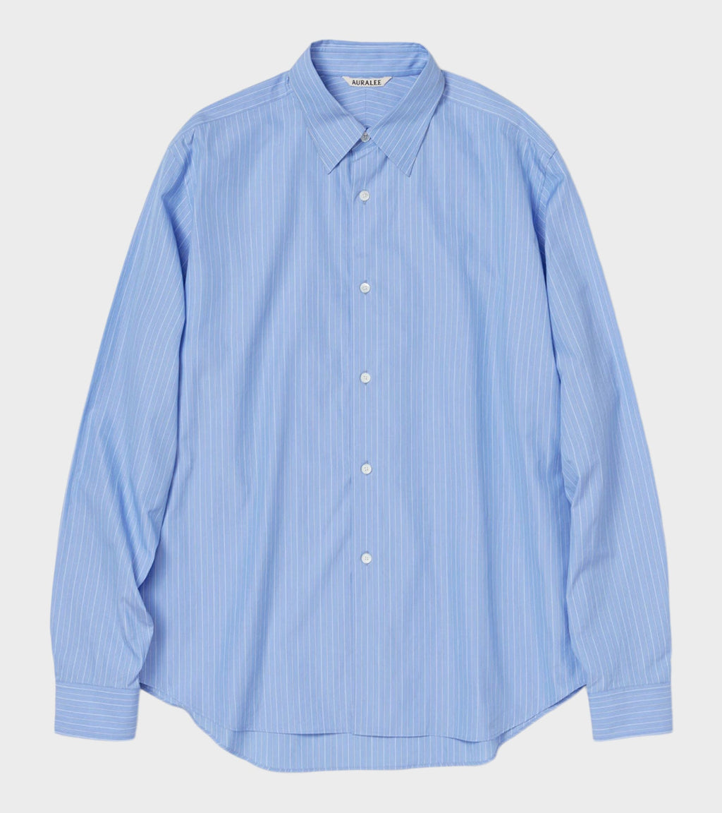 Suvin High Count Cloth Stripe Shirt Blue Stripe