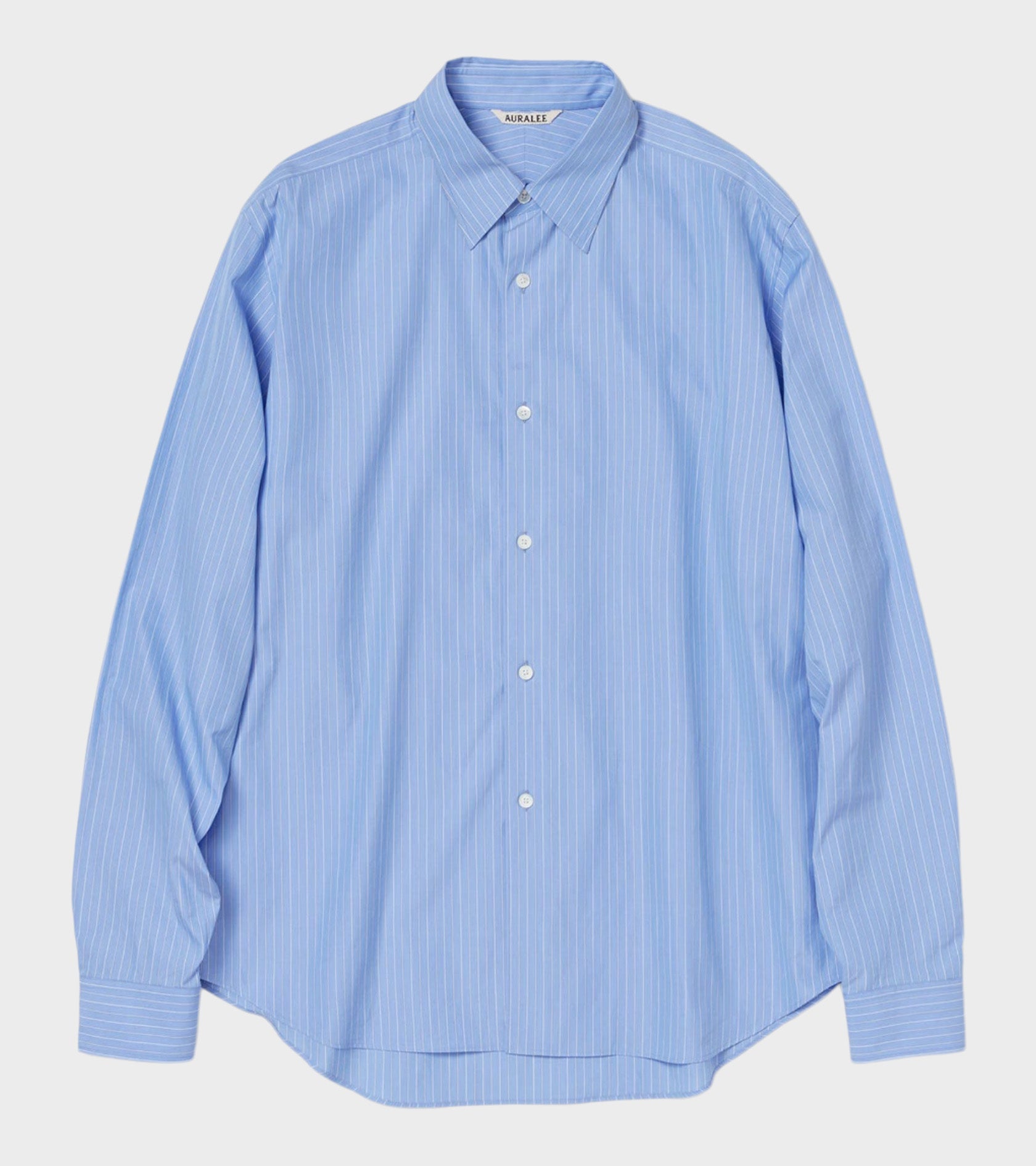 Suvin High Count Cloth Stripe Shirt Blue Stripe