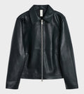 Short Leather Jacket Black