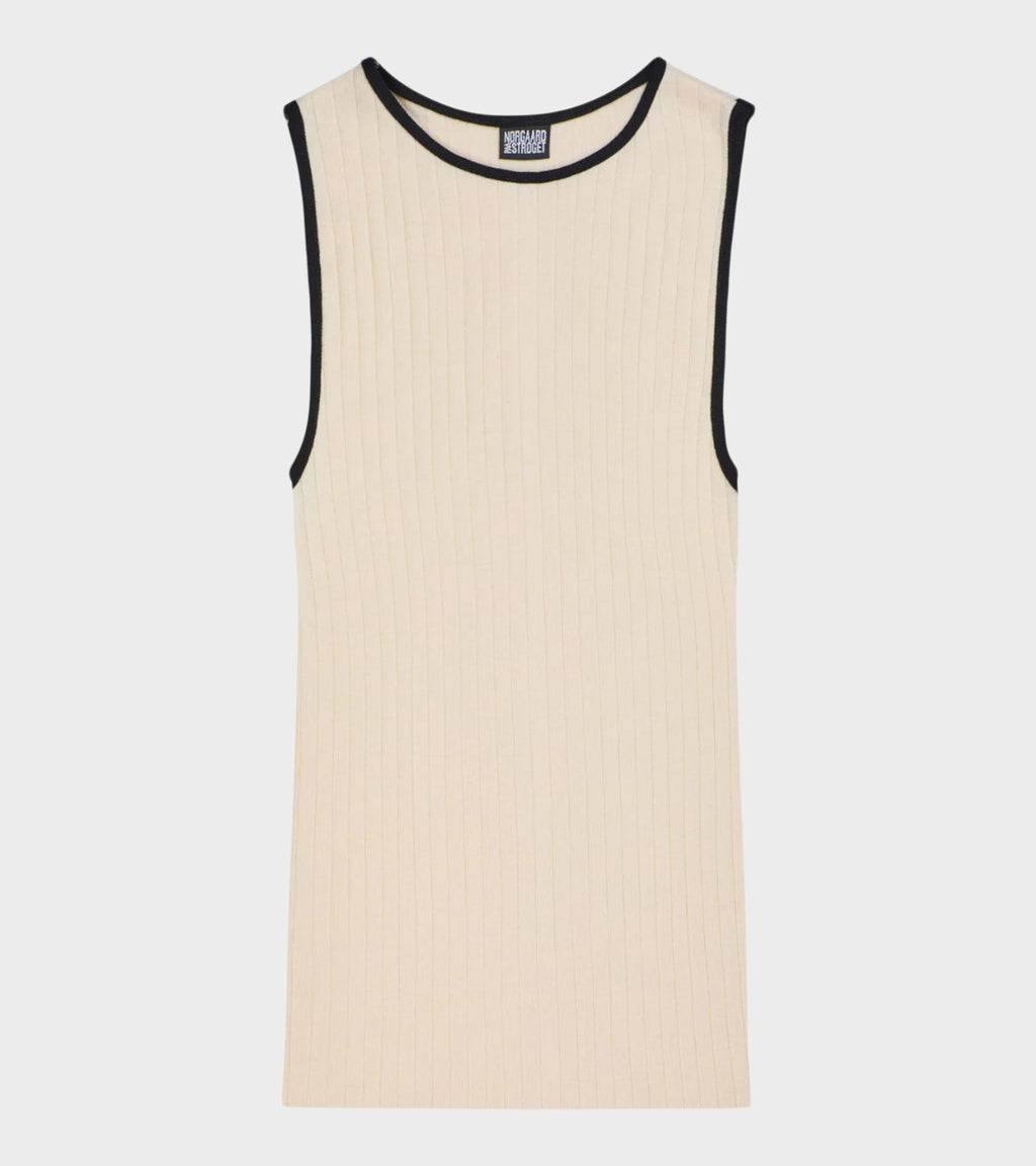 101 Tank Top Kontrast Ecru/Black