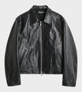 W Mini Jacket Top Dyed Black Leather