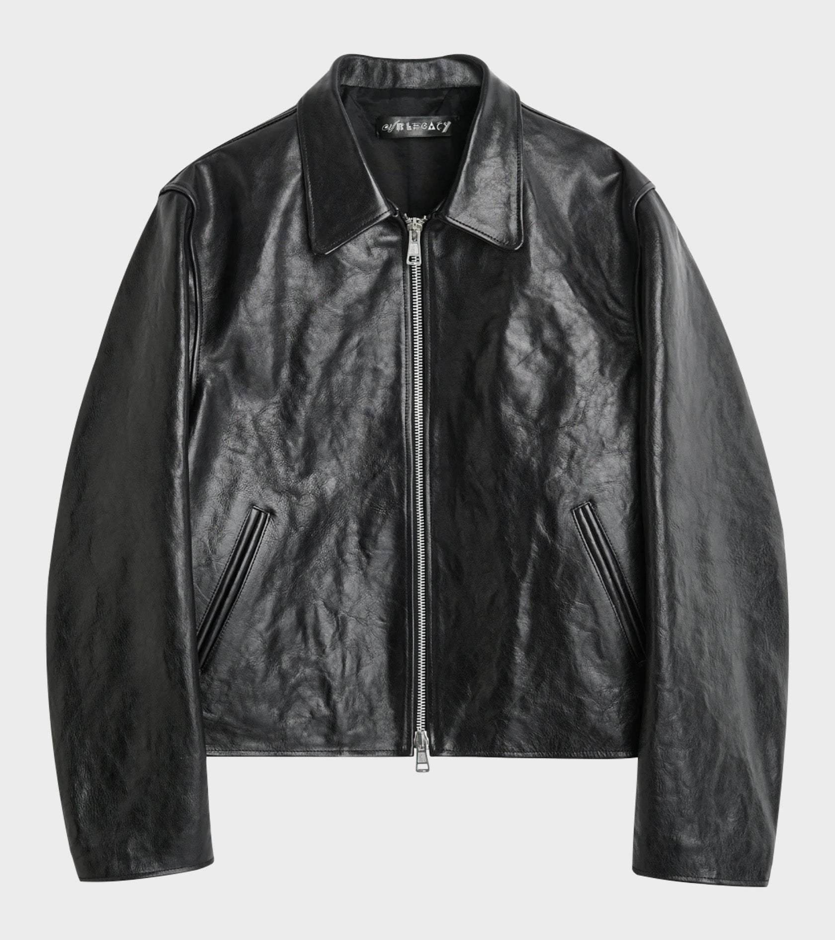 W Mini Jacket Top Dyed Black Leather
