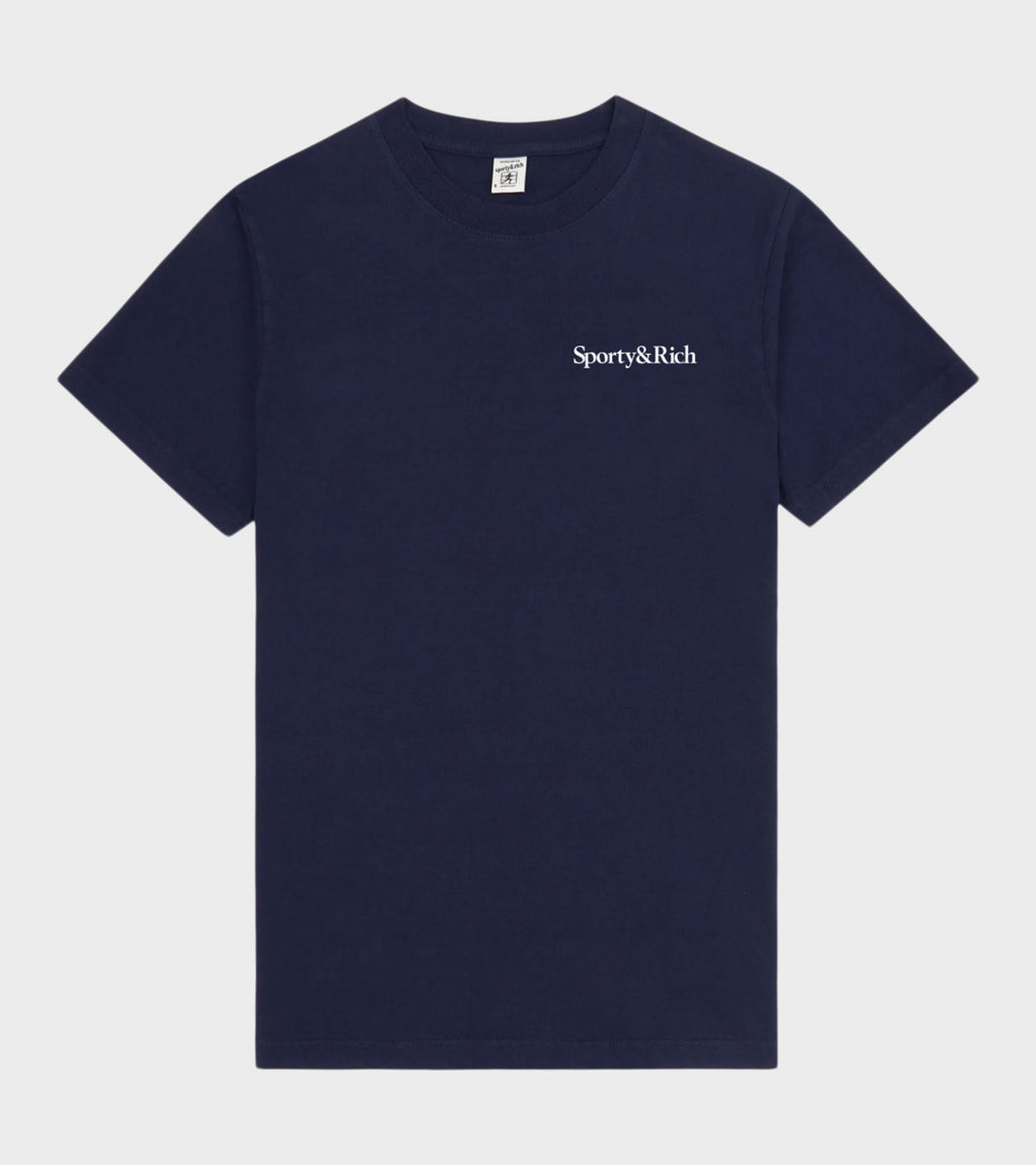 Health Is Wealth T-shirt Navy/White/Fire Red