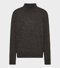 Elbow Patch Wool Polo Charcoal