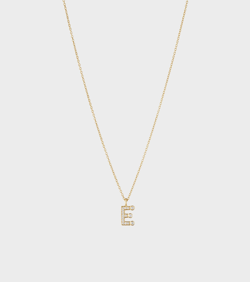 Simple E Necklace Gold