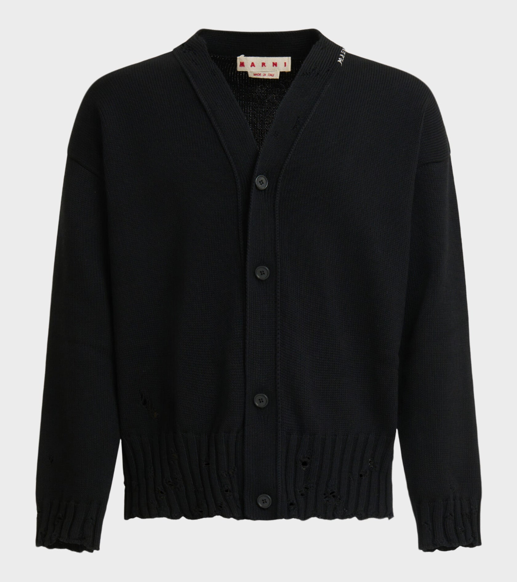 Cotton Knit Cardigan Black