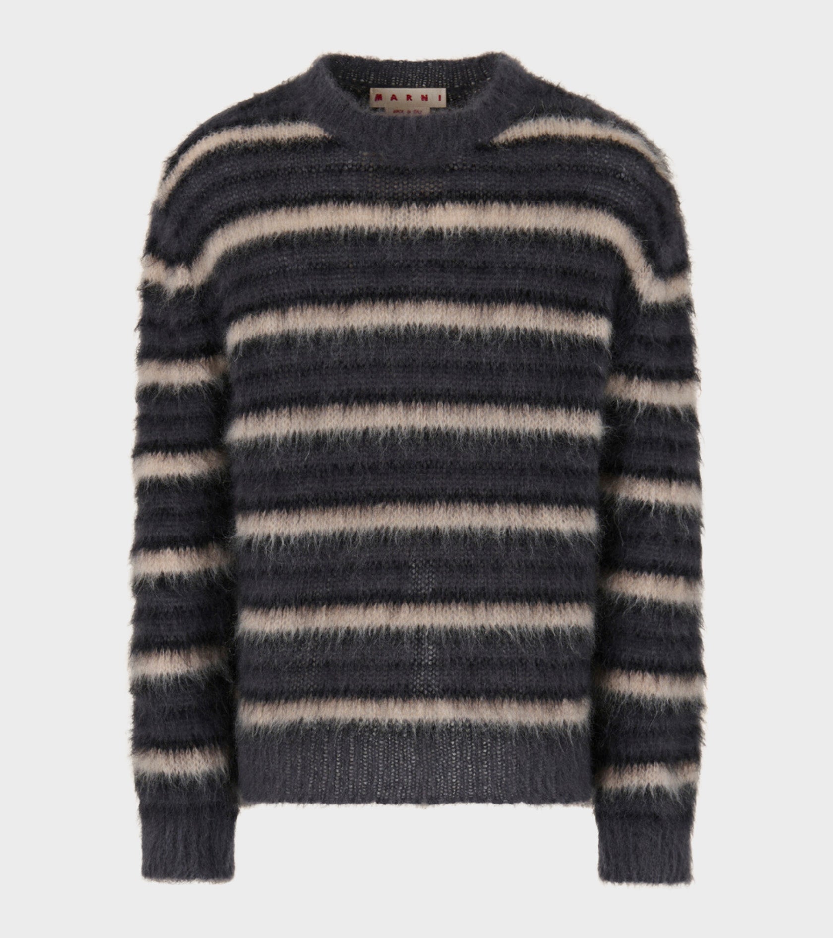 Striped Mohair Jumper Dark Grey