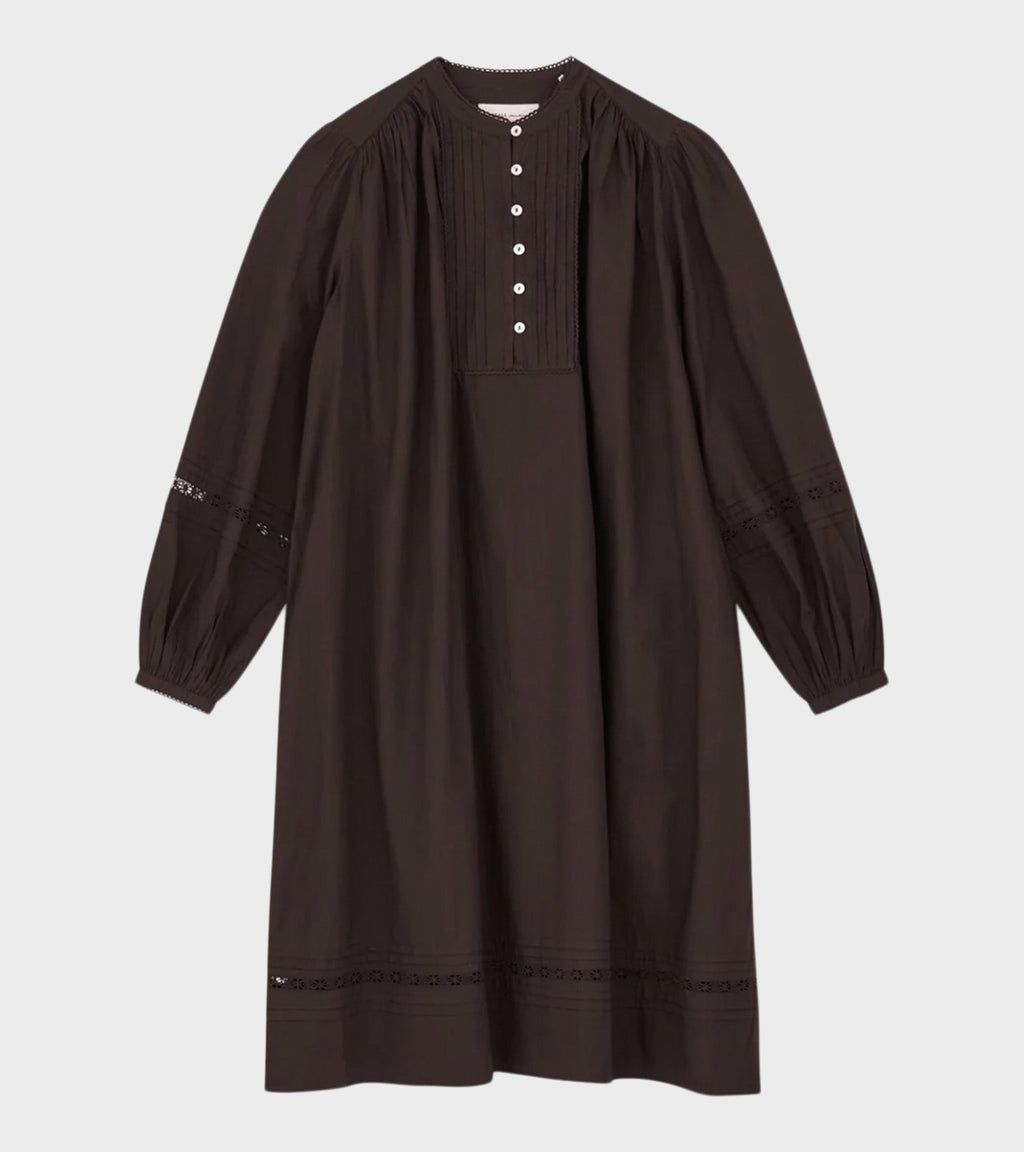 Leaf Shirtdress Dark Brown