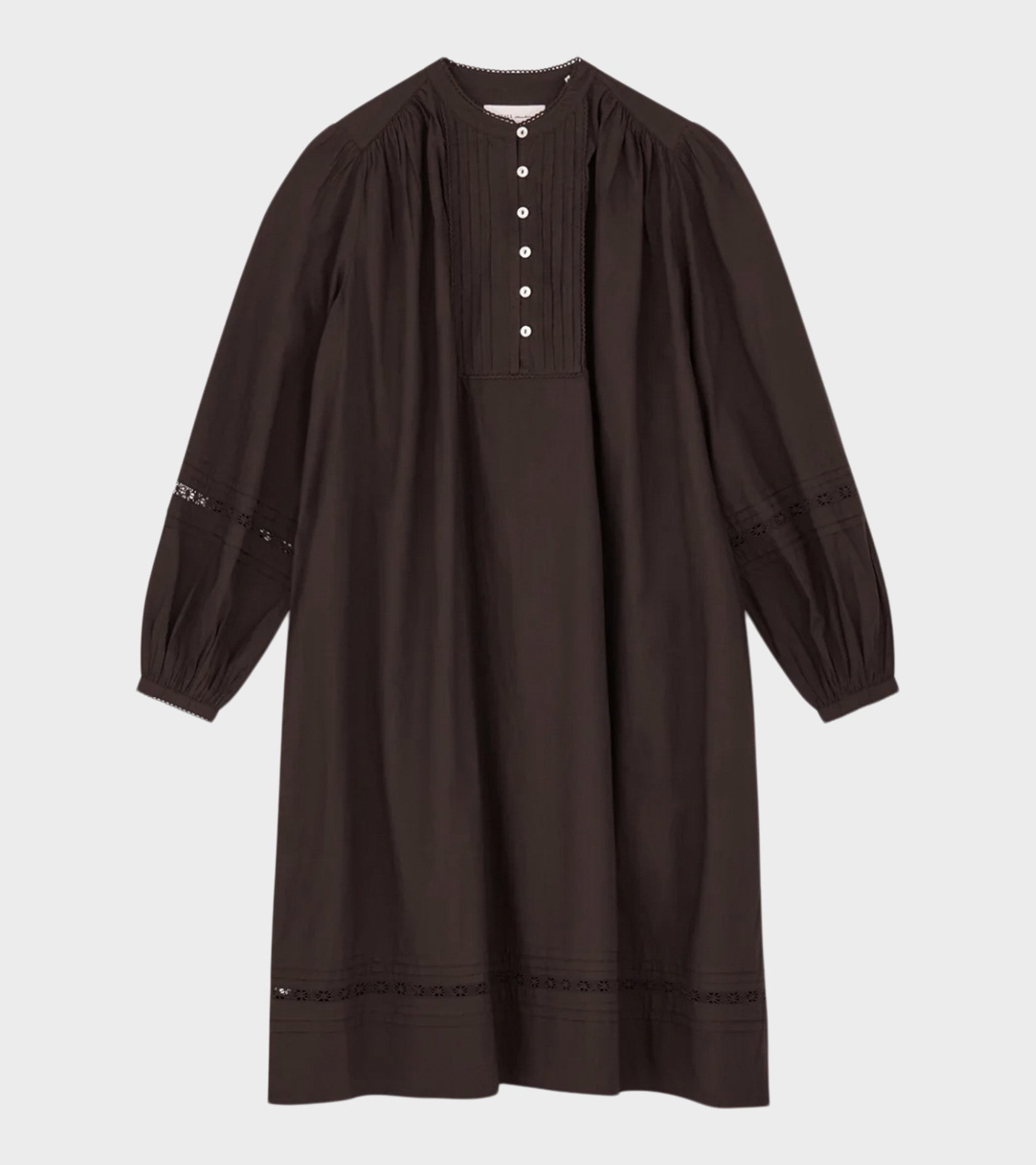 Leaf Shirtdress Dark Brown