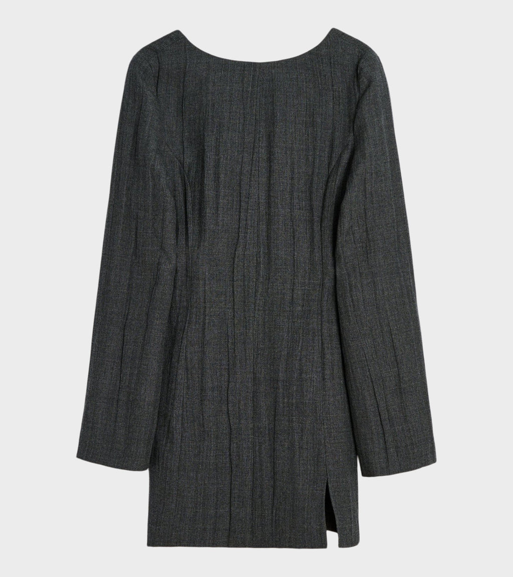W Firm Dress Stone Grey Plisse Wool