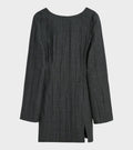 W Firm Dress Stone Grey Plisse Wool
