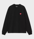W L/S Heart Patch T-shirt Black