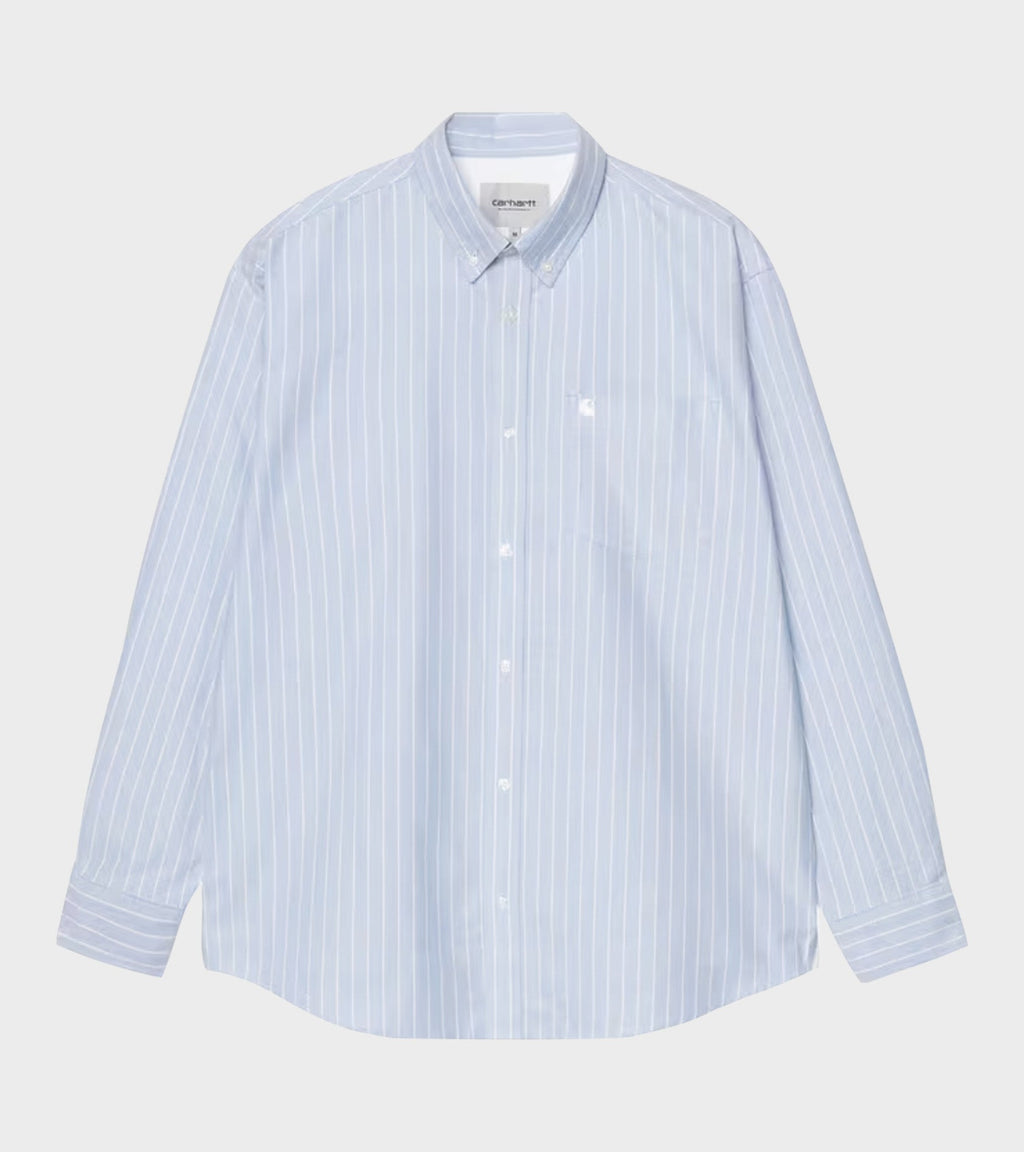 L/S Cassel Stripe Shirt Bleach/White