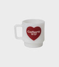 Heart Glass Mug White