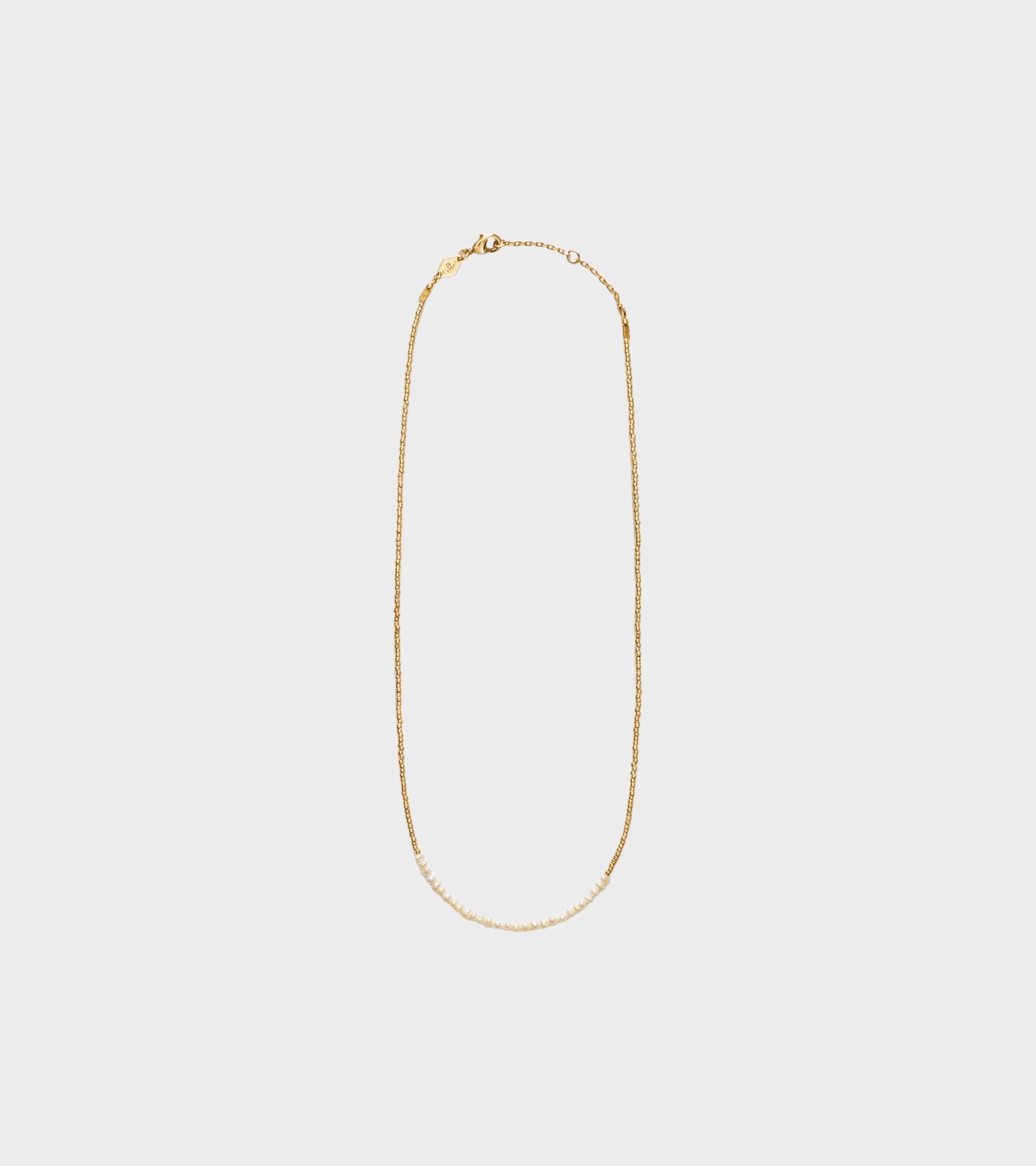 Slim Pearly Necklace Gold