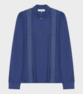 Lace L/S Zip Polo Blue