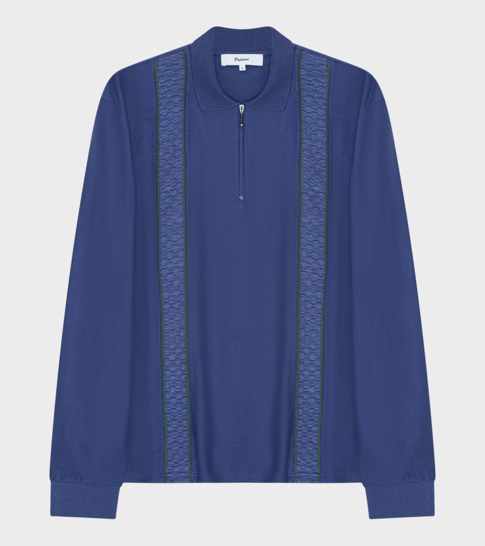 Lace L/S Zip Polo Blue
