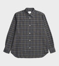 Ole Oversize Wool Check Shirt Charcoal Grey